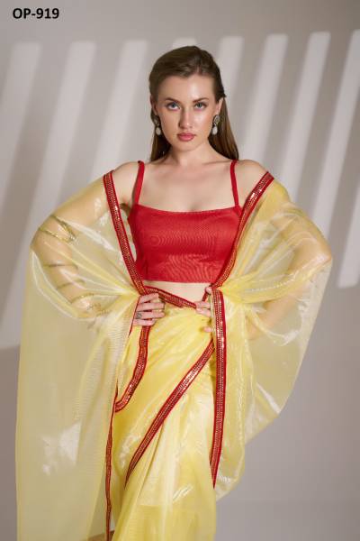 LAXMINAM OP-919 DESIGNER TWILL NET SAREE WHOLESALER IN INDIA